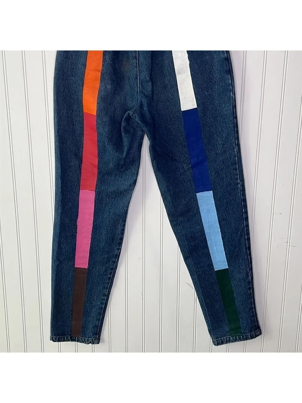 Vintage High Rise Bare Back Rainbow Jeans Size 7 or 25